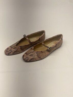 Dolce Vita Womens Anneke Mary Jane Flat In Sand Snake Embossed Stella Sz 9